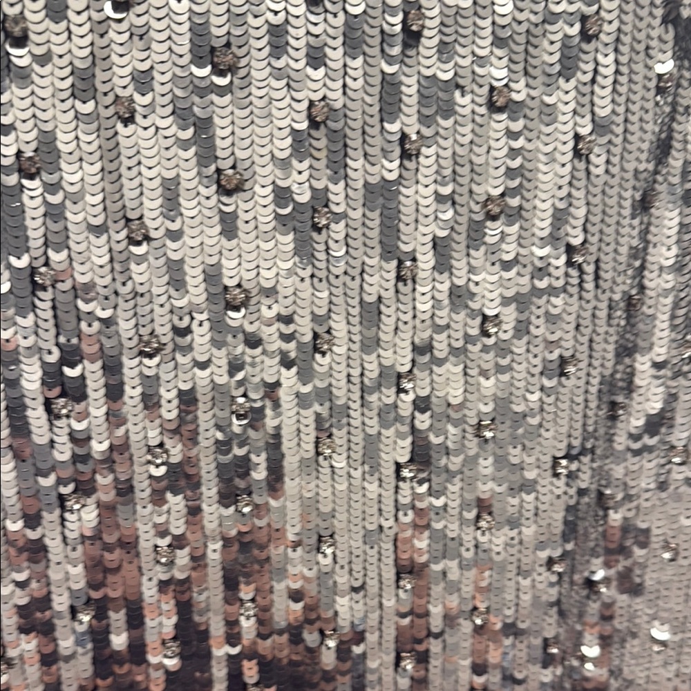 Alice + Olivia Silver Sequin Halter Midi Dress - Picture 4 of 7